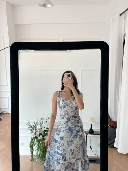 French Floral Midi Dress