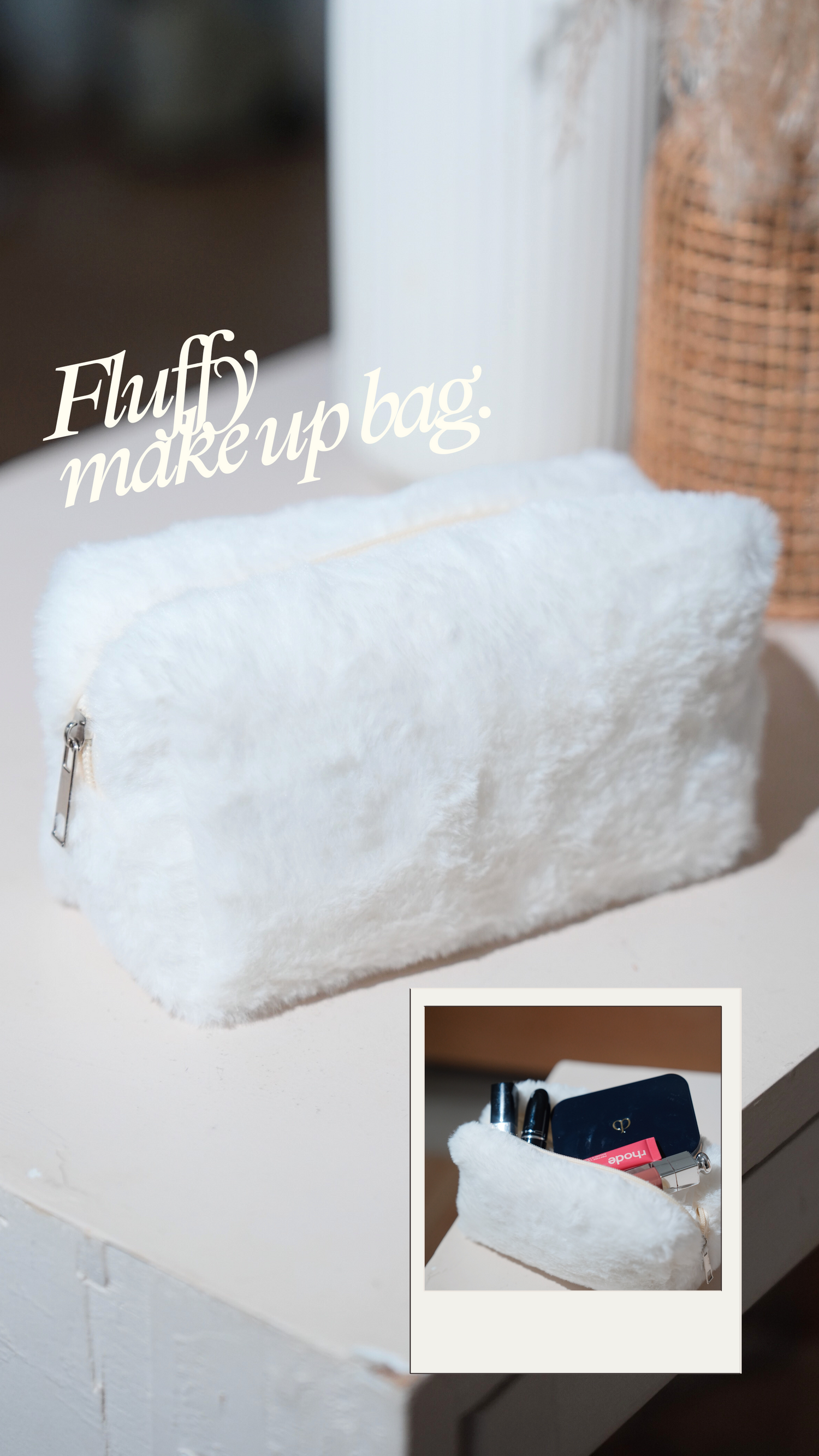 ♡滿額送禮♡Fluffy makeup bag