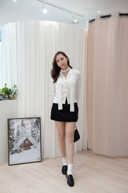 Premium Wool Blend Skinny Scarf Cardigan