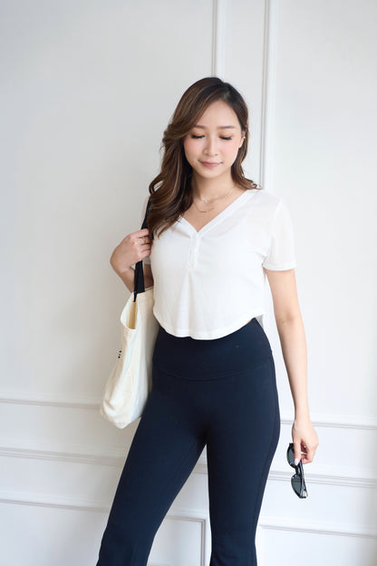 Airy V Crop Tee