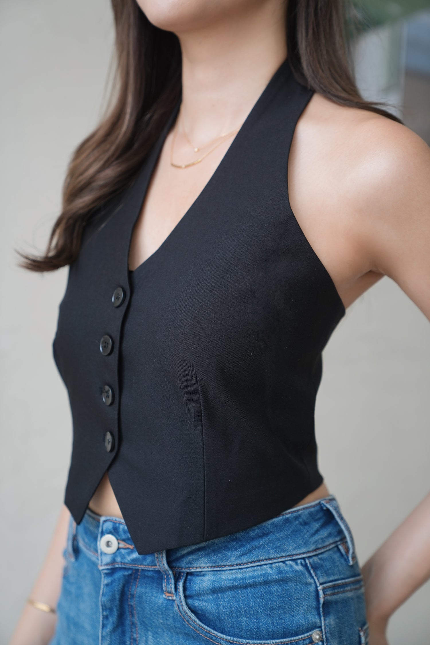 Chic Halter Crop Waistcoat