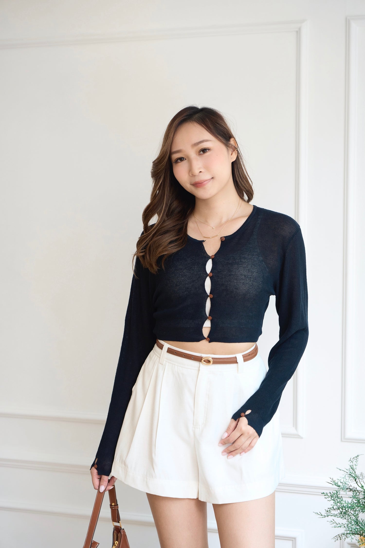 Linen Crop Cardigan