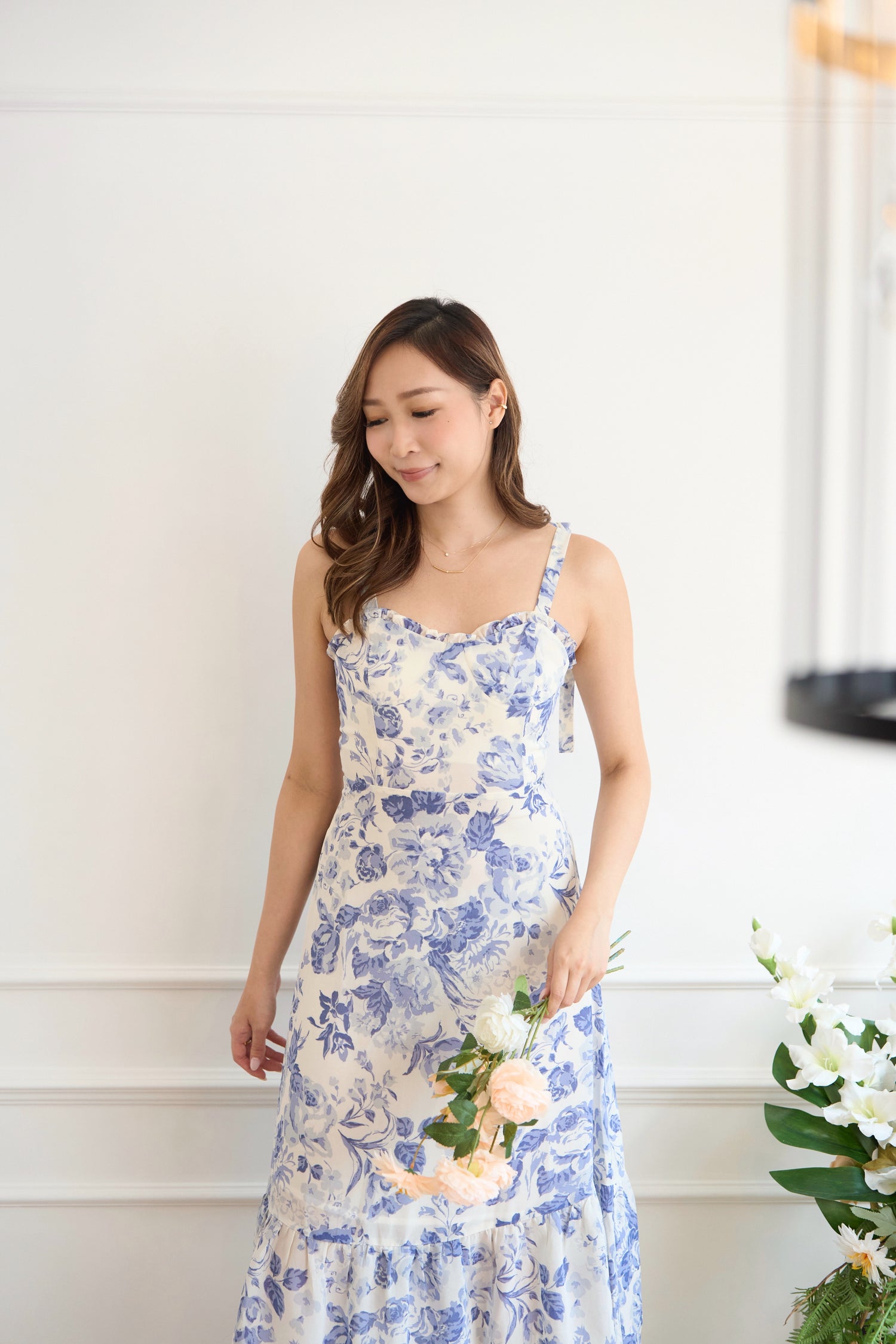 French Floral Midi Dress