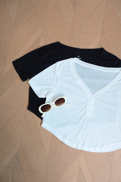 Airy V Crop Tee