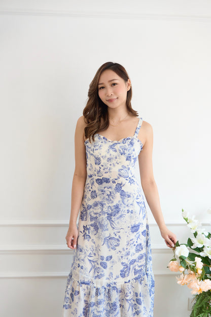 French Floral Midi Dress