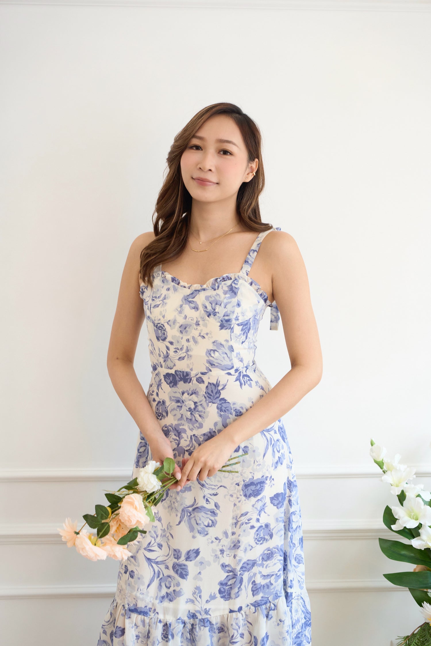 French Floral Midi Dress